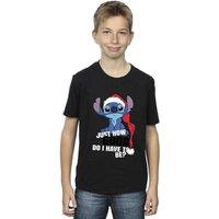Disney Boy's Lilo & Stitch Just How Good T-Shirt in Black | Size: 12-13 Years