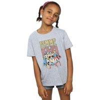 DC Comics Girl's Femme Power Cotton T-Shirt in Grey | Size: 3-4 Years