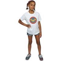 Wonder Woman Girl's Logo Cotton T-Shirt in White | Size: 12-13 Years