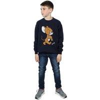 Tom & Jerry Boy's Angry Mouse Cotton Sweatshirt in Navy | Size: 9 Years