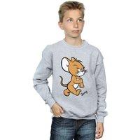 Tom & Jerry Boy's Angry Mouse Cotton Sweatshirt in Grey | Size: 12-13 Years