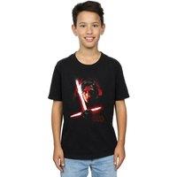 Star Wars: The Last Jedi Boy's Kylo Ren Brushed Cotton T-Shirt in Black | Size: 5-6 Years