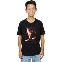 Star Wars: The Last Jedi Boy's Kylo Ren Brushed Cotton T-Shirt in Black | Size: 7-8 Years