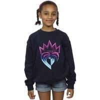 Disney Girl's Descendants Pink Crown Sweatshirt in Navy | Size: 9 Years