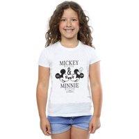 Disney Girl's Crush Mondays Mickey & Minnie Mouse Cotton T-Shirt in White | Size: 9 Years