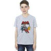 DC Comics Boy's Batman & Robin T-Shirt in Grey | Size: 3-4 Years
