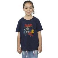 DC Comics Girl's Batman & Robin Cotton T-Shirt in Navy | Size: 3-4 Years