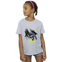 DC Comics Girl's Batman Flying Batman Cotton T-Shirt in Grey | Size: 3-4 Years