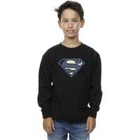 DC Comics Boy's Superman Indigo Blue Logo Sweatshirt in Black | Size: 12-13 Years