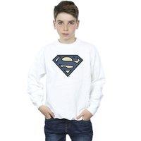 DC Comics Boy's Superman Indigo Blue Logo Sweatshirt in White | Size: 7-8 Years