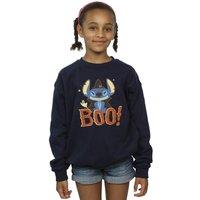 Disney Girl's Lilo & Stitch Boo Sweatshirt in Navy | Size: 3-4 Years