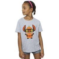 Disney Girl's Lilo & Stitch Pumpkin Costume Cotton T-Shirt in Grey | Size: 3-4 Years
