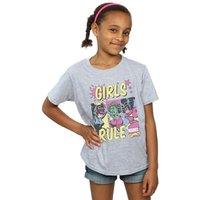 Marvel Comics Girl's Rule Cotton T-Shirt in Grey | Size: 5-6 Years