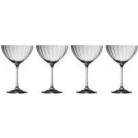Galway Crystal 'Erne' Saucer Champagne Set of 4 in Clear