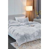 Ezysleep Silver Faux Fur Duvet Cover Set | Size: Single