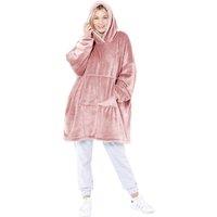 HomeSpace Direct Cosy Sherpa Lined Hoody in Dusty Pink