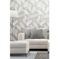 Hoopla Walls Feathers Matt Wallpaper in Grey