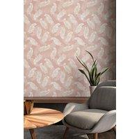 Hoopla Walls Feathers Matt Wallpaper in Pale Pink