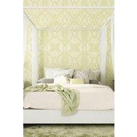 Hoopla Walls Ogee Damask Matt Wallpaper in Green