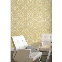 Hoopla Walls Ogee Damask Matt Wallpaper in Gold