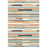 Hoopla Walls Horizontal Stripe Matt Wallpaper in Orange
