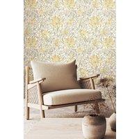 Hoopla Walls Honeysuckle Leaf Trail Matt Wallpaper in Light Grey