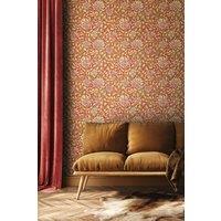 Hoopla Walls Honeysuckle Leaf Trail Matt Wallpaper in Red