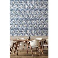 Hoopla Walls Chrysanthemum Matt Wallpaper in Dark Blue