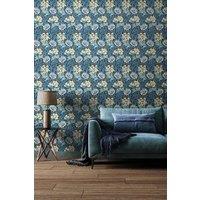 Hoopla Walls Chrysanthemum Matt Wallpaper in Navy