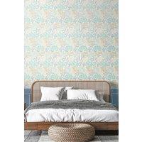 Hoopla Walls Chrysanthemum Matt Wallpaper in Duck Egg Blue