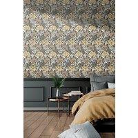 Hoopla Walls Chrysanthemum Matt Wallpaper in Black