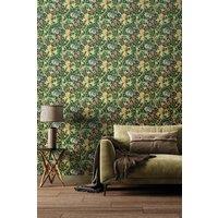 Hoopla Walls Lily Ogee Matt Wallpaper in Dark Green