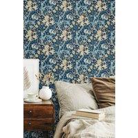 Hoopla Walls Lily Ogee Matt Wallpaper in Navy