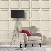 A.S. Creation Coving Wood Panel 3D Effect Wooden Panelling Feature Wall Wallpaper in Cream