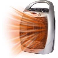 Igenix Ceramic Fan Heater, 1800 W, 2 Heat Settings in Silver