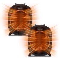 Igenix Electric Fan Heater with 2 Heat Settings, Portable (Pack of 2) in Black