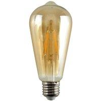 ValueLights E27 Pack of 5 4W Amber Filament Pear Shaped Warm White LED Bulbs in Orange