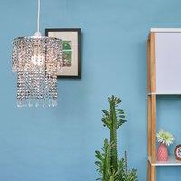 ValueLights Acrylic Droplets Pair of Silver Ceiling Pendant Droplets Shades