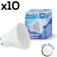 ValueLights GU10 Pack of 10 5W Spotlight Neutral White LED Bulbs