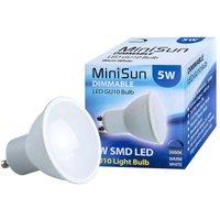 ValueLights GU10 Pack of 10 5W Dimmable Spotlight Warm White LED Bulbs