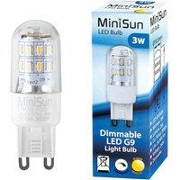 ValueLights G9 Pack of 10 3W Dimmable Capsule Warm White LED Bulbs in Clear