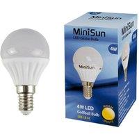 ValueLights E14 Pack of 10 4W Golfball Warm White LED Bulbs