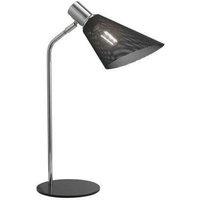 nielsen Crawley Table Lamp with Fabric Cord - Black & Chrome Metal Frame