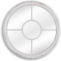 nielsen Beth Round Wood Porthole Wall Mirror 50 x 50cm Distressed White | Size: 50 x 50 cm