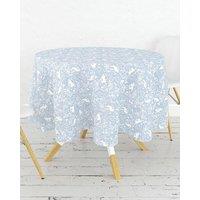 Le Chateau Textiles William Morris Forest Life Blue 132cm Round Cotton Tablecloth