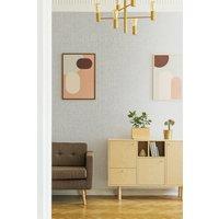 Boutique Moonstone Royal Silk Textured Plain Wallpaper in Silver | Size: 10000mm x 520mm