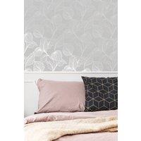 Boutique Royal Palm Sapphire Wallpaper in Silver | Size: 10000mm x 520mm