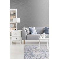 Superfresco Diamond Geometric Grey & Silver Wallpaper | Size: 10000mm x 520mm