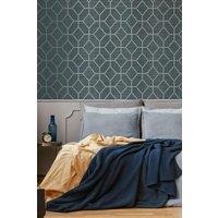 Boutique Asscher Onxy Geometric Wallpaper in Beige | Size: 10000mm x 520mm
