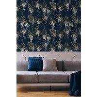 Superfresco Easy Navy Wisteria Floral Wallpaper | Size: 10000mm x 520mm